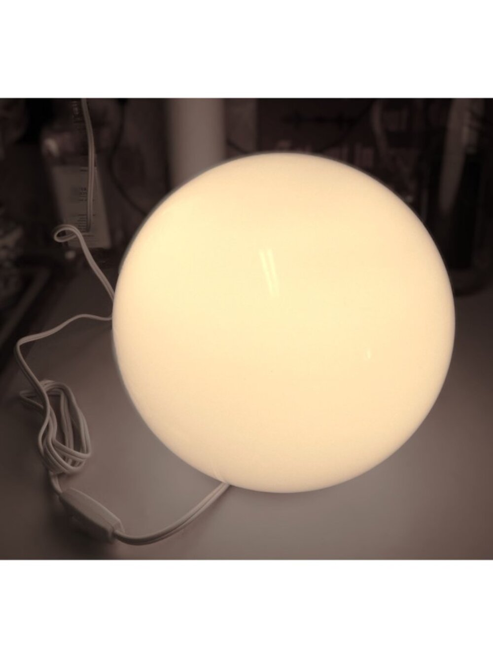 IKEA Modern Fado White Glass Globe Table Lamp Modernist Looks Works Like New - Picture 2 of 15